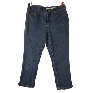 DKNY Soho Cropped Jeans Womens Size 8 Blue Denim Mid Rise Straight Leg Casual